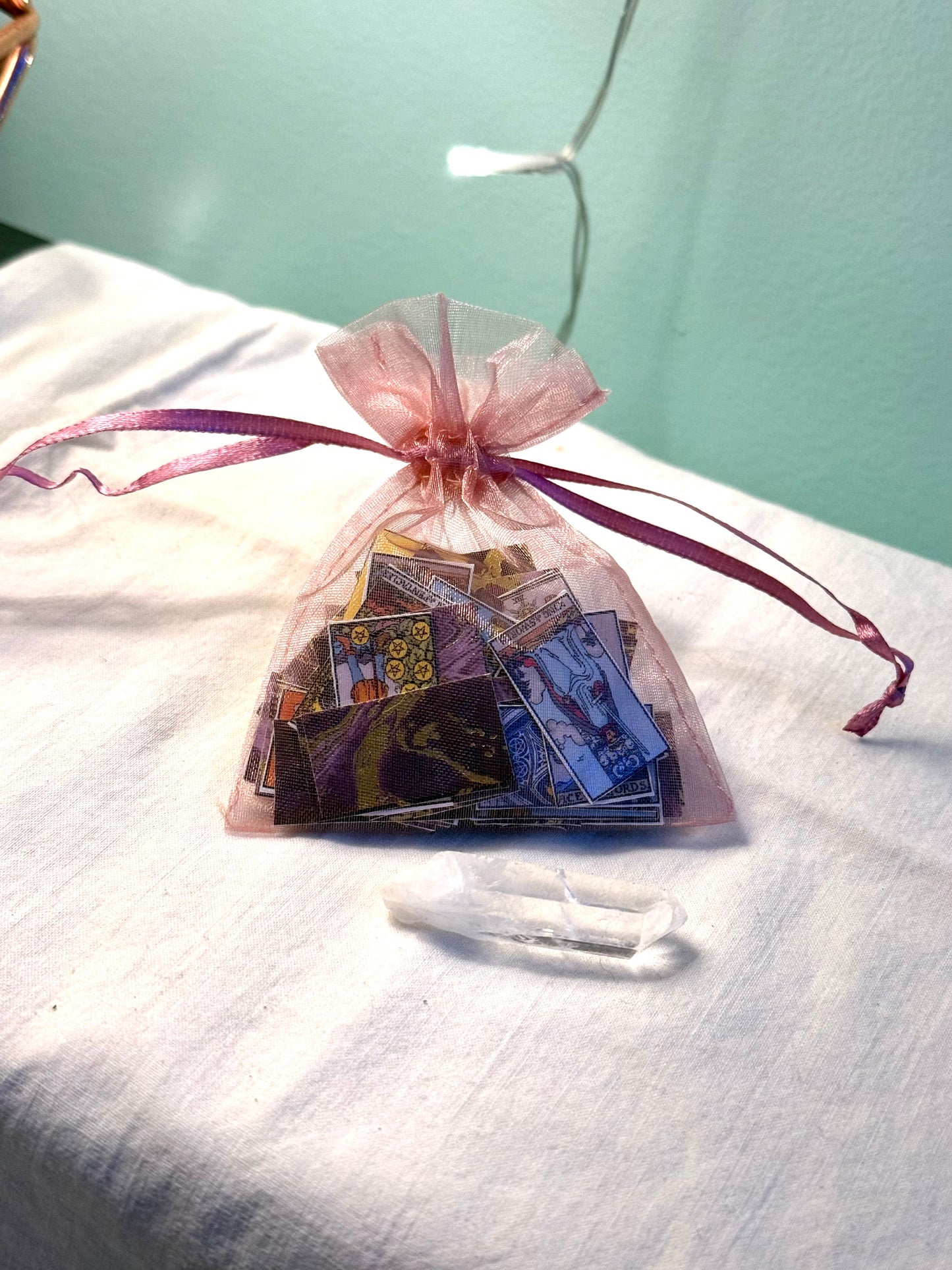 Miniature Bag of Tarot Cards (Tiny Tarot Cards in Purple Sachet)