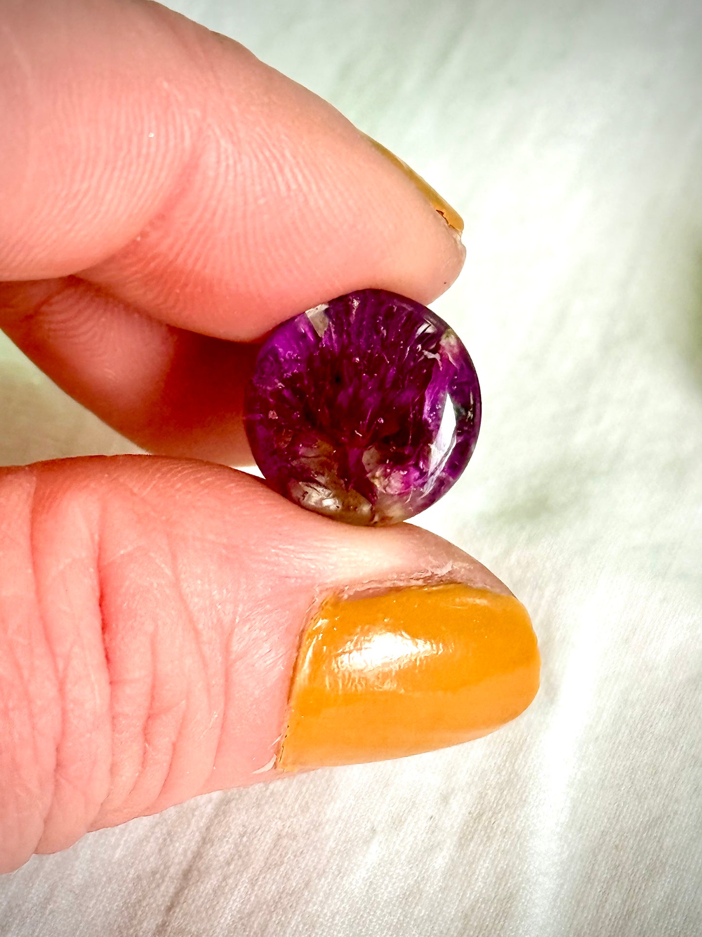 7/16” Handmade Resin Ear Gauges | Real Purple Clover Plugs | Botanical Body Jewelry